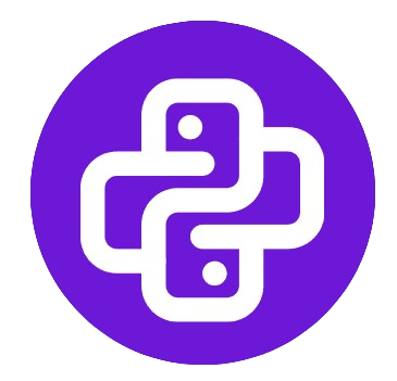 Foto redonda com logo da linguagem Python.
